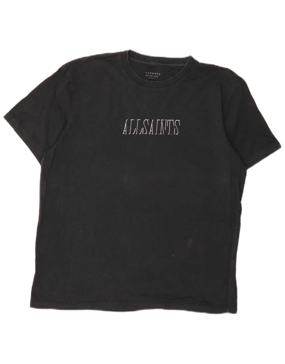 All Saints T-shirt graphique coupe décontractée pour hommes, petit, noir, en coton