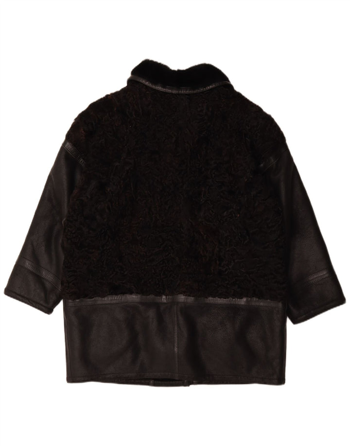 manteau surdimensionné femme vintage IT 46 Grand colorblock noir