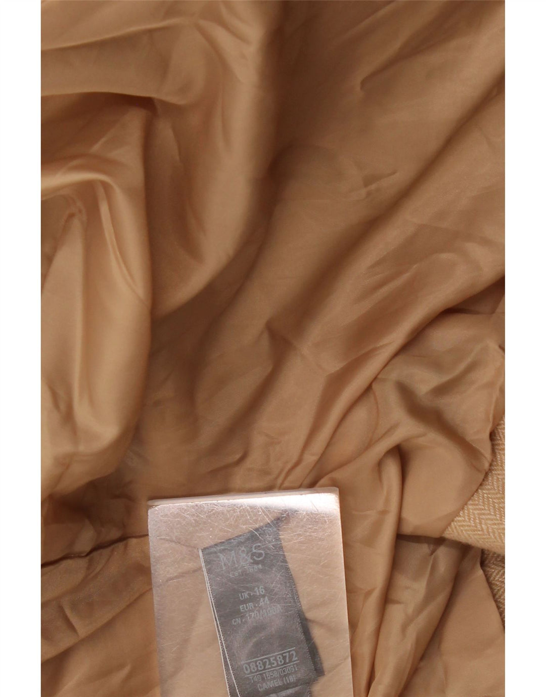 Marks & Spencer Manteau pour femme UK 16 Large Beige Herringbone Polyester