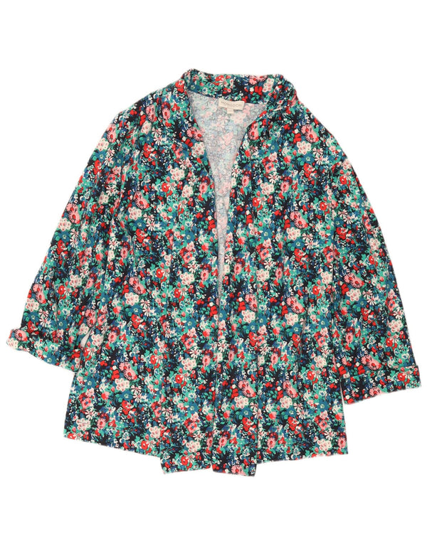 MONSOON Veste blazer ouverte pour femme UK 14 Medium Multicolore Floral