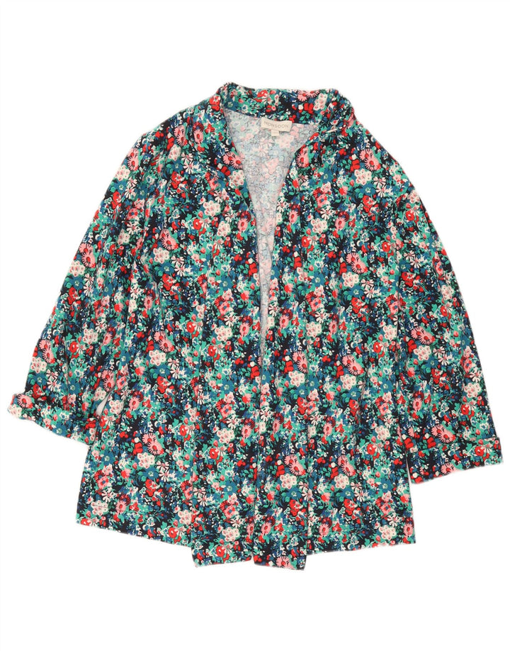 MONSOON Veste blazer ouverte pour femme UK 14 Medium Multicolore Floral