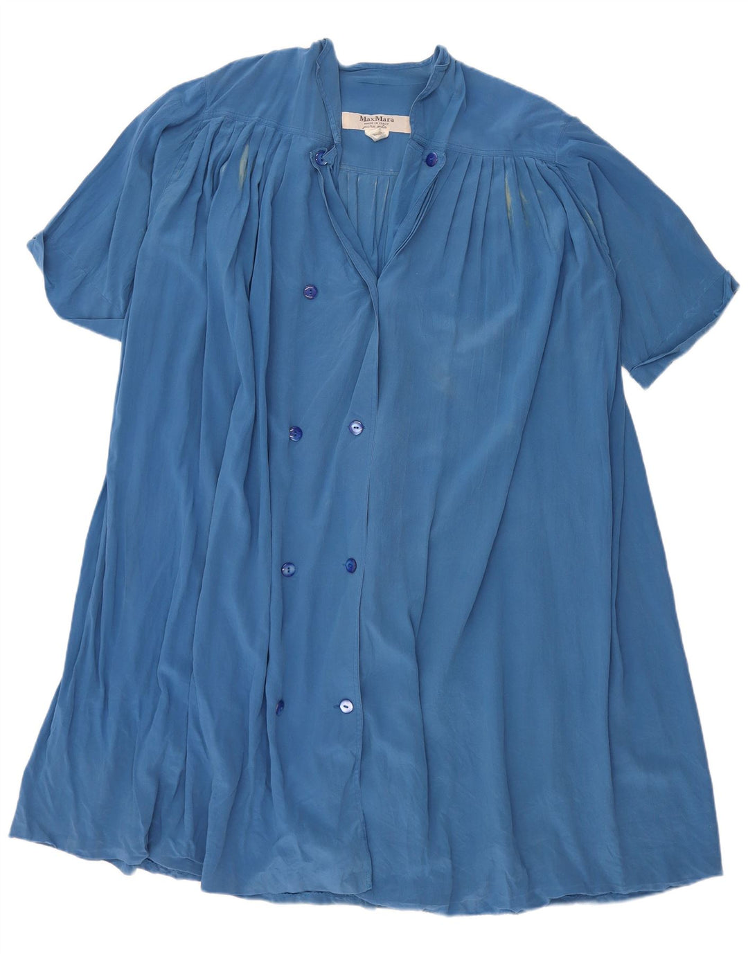 MAX MARA Robe chemise surdimensionnée à manches courtes pour femme UK 12 Bleu moyen