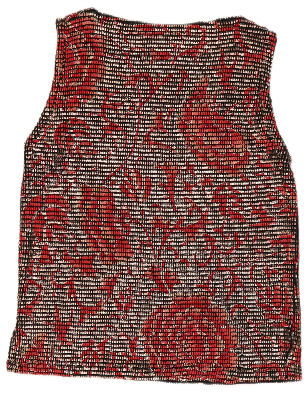 Pancaldi & B Chemisier sans manches pour femme UK 12 Rouge moyen floral