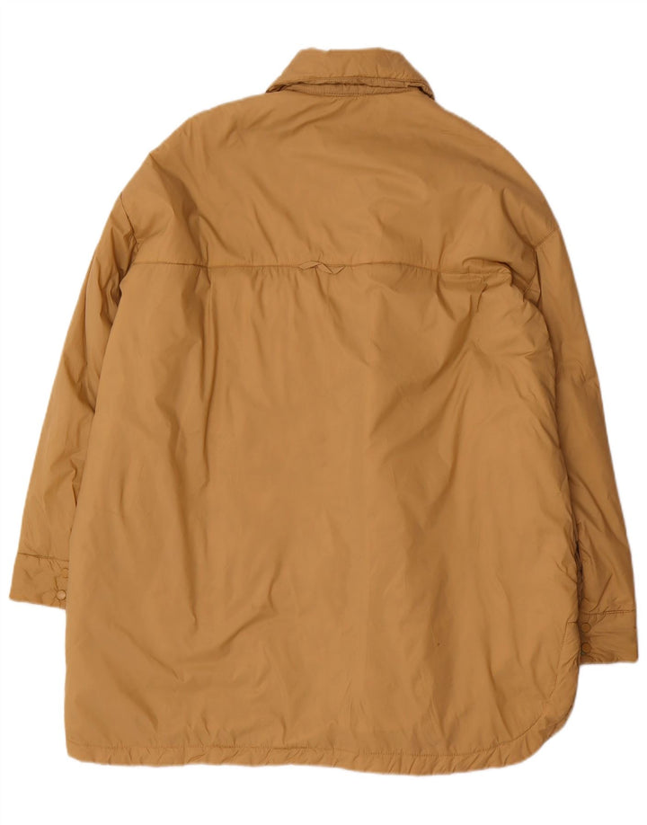 Zara Manteau rembourré surdimensionné pour femme UK 10 Petit polyester beige