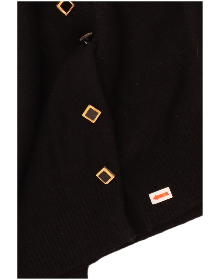 vintage Femme Cardigan Pull UK 16 Grand Noir