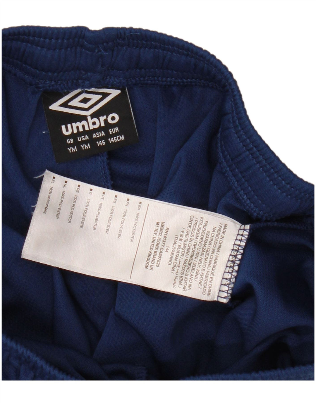 Umbro Short de Sport Garçon 9-10 ans Bleu Marine Moyen Polyester