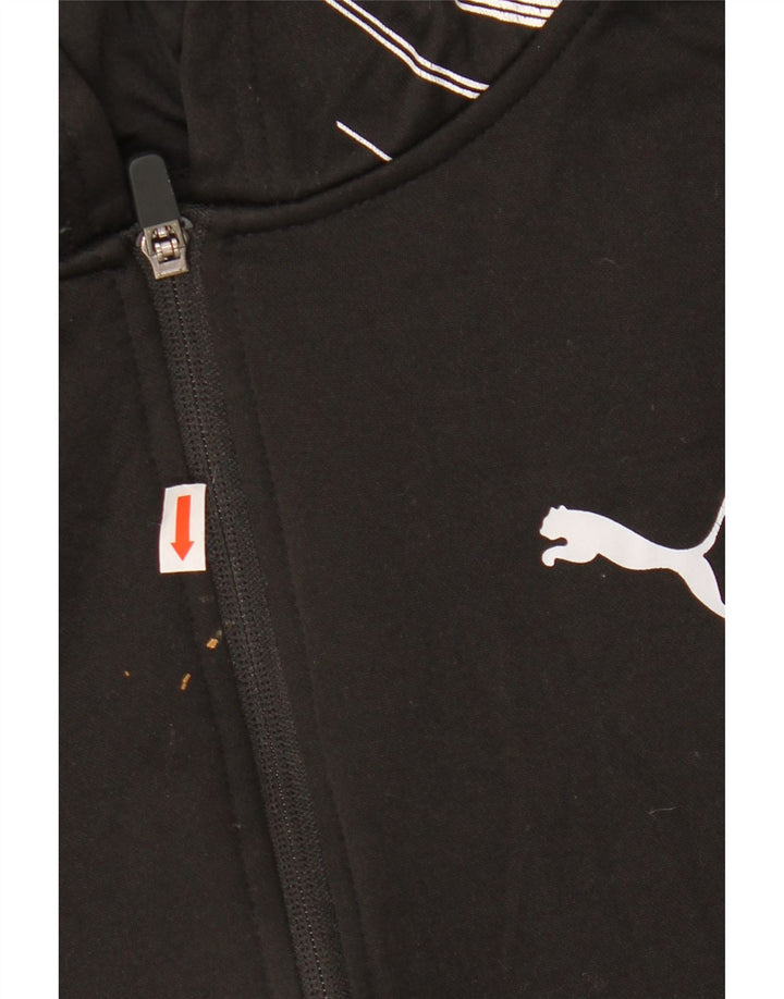 PUMA Sweat à capuche graphique zippé pour garçon 10-11 ans Noir moyen Polyester