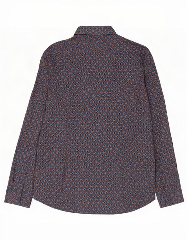 Ted Baker Chemise Homme Taille 6 2XL Bleu Marine Géométrique Coton