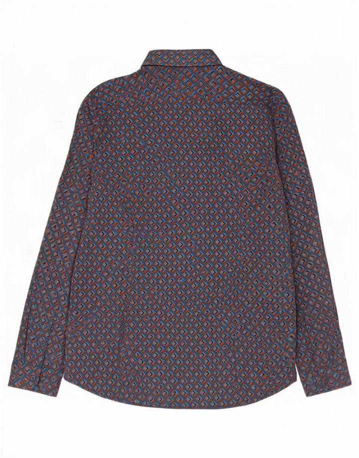 Ted Baker Chemise Homme Taille 6 2XL Bleu Marine Géométrique Coton