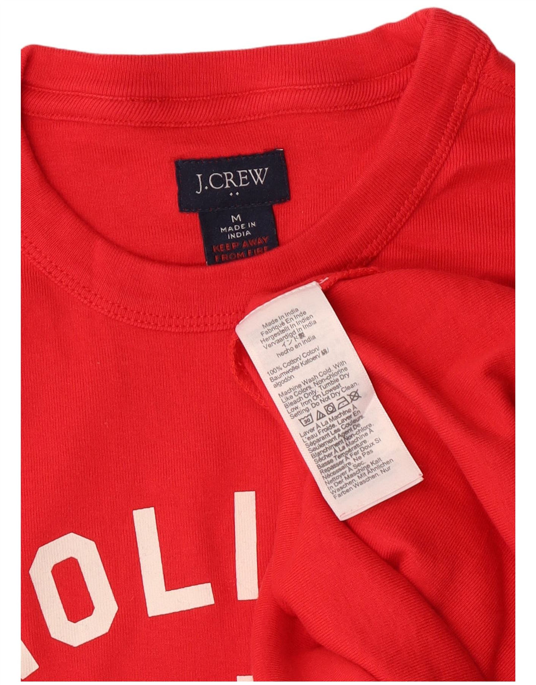 J. Crew Haut graphique à manches longues pour hommes en coton rouge moyen
