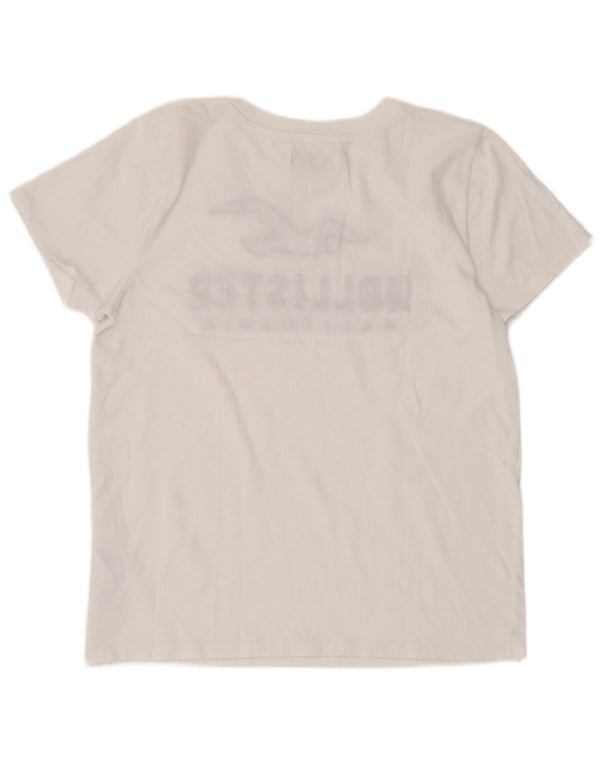 Hollister T-shirt graphique pour femme UK 12 Coton blanc moyen