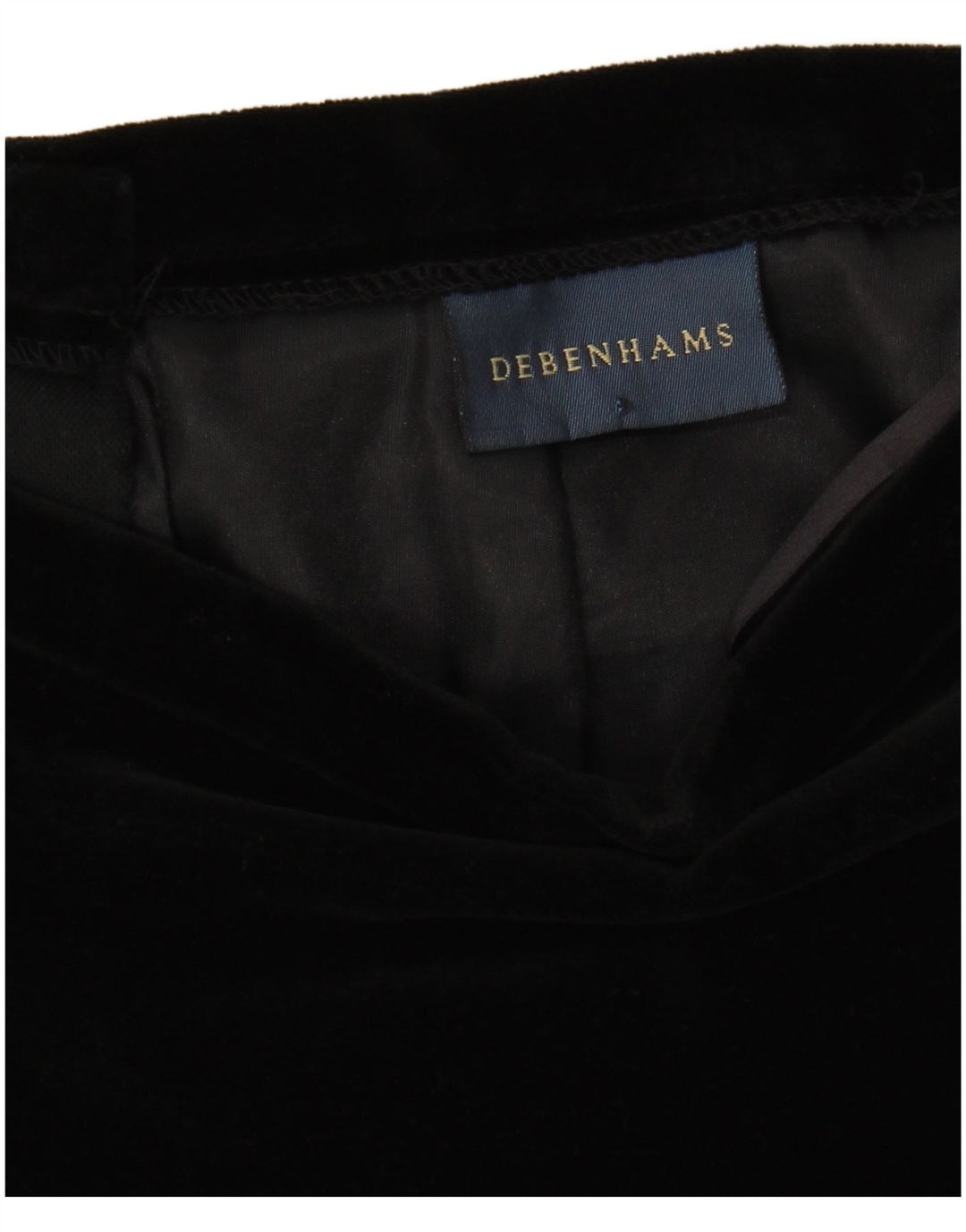 DEBENHAMS Womens Velvet Pencil Skirt W30 Medium Black