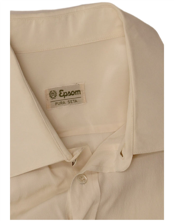 Epsom Chemise Homme En Soie Blanc Cassé Moyen