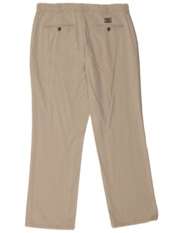 TOMMY HILFIGER Pantalon Chino Droit Homme W36 L32 Beige Coton