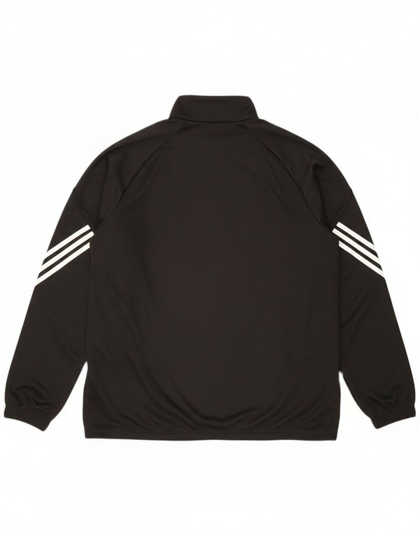 Adidas Hommes Climalite Zip Neck Pull Survêtement Top XL Noir Polyester