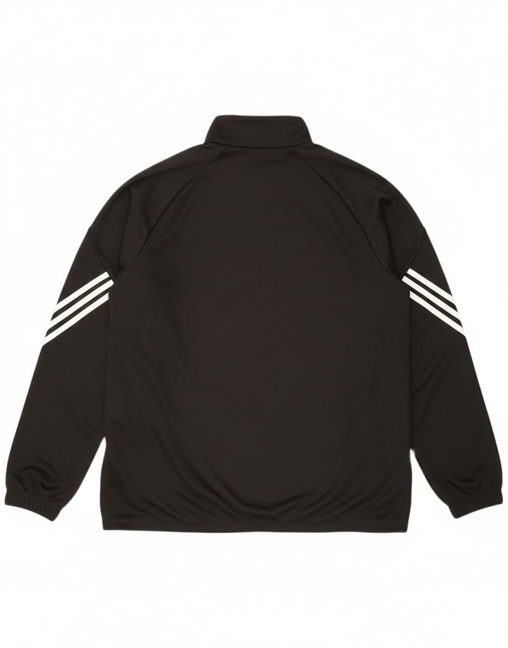 Adidas Hommes Climalite Zip Neck Pull Survêtement Top XL Noir Polyester