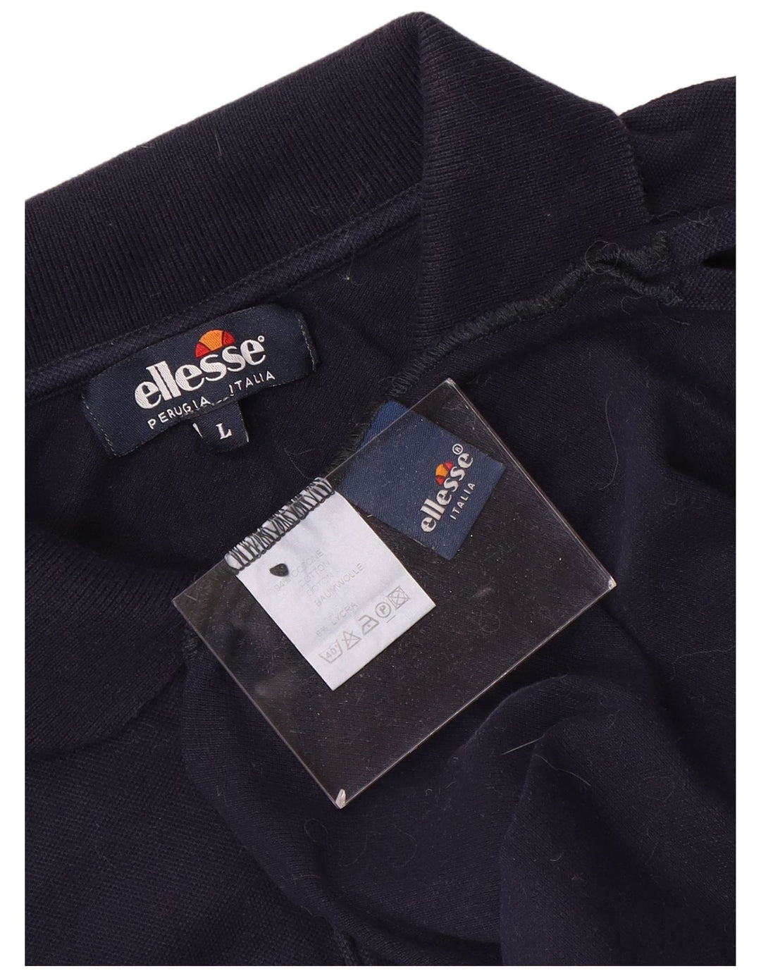 ELLESSE Polo Homme Large Bleu Marine Coton