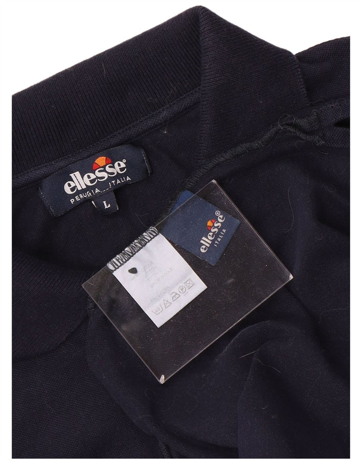 ELLESSE Polo Homme Large Bleu Marine Coton