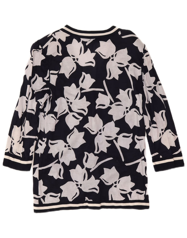 Avagolf Cardigan à manches 3/4 pour femme IT 46 Large Bleu marine Floral