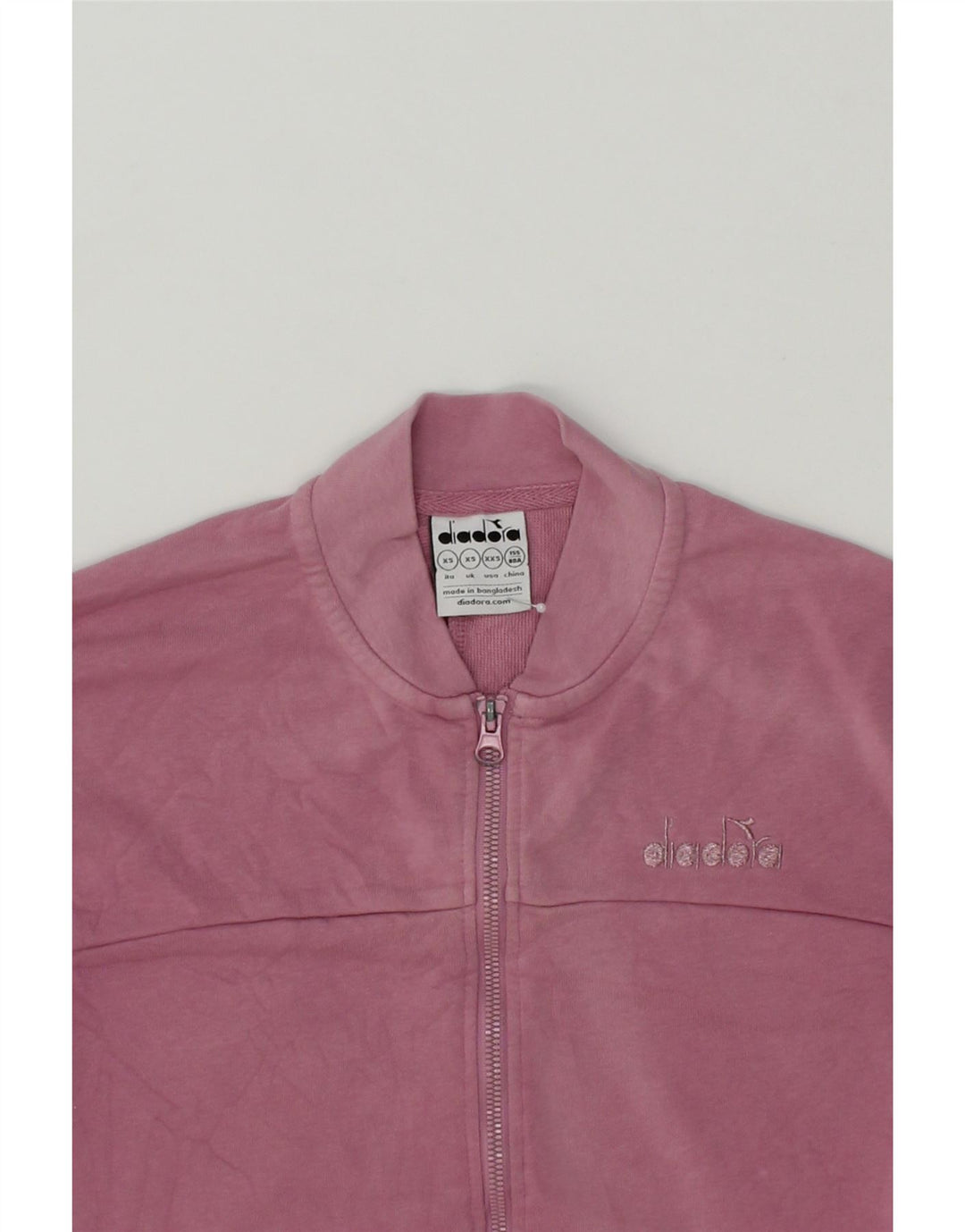 DIADORA Womens Oversized Tracksuit Top Jacket UK 6 XS Pink Vintage Diadora and Second-Hand Diadora from Messina Hembry 