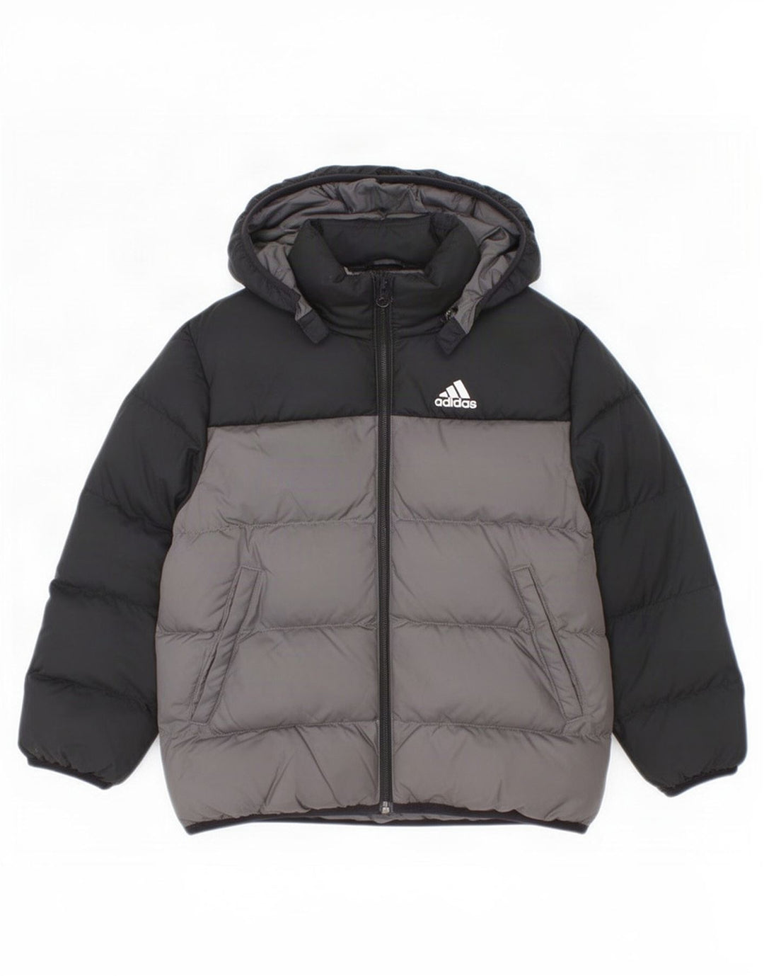 Adidas Veste matelassée à capuche pour garçon 6-7 ans Noir Colorblock Polyester