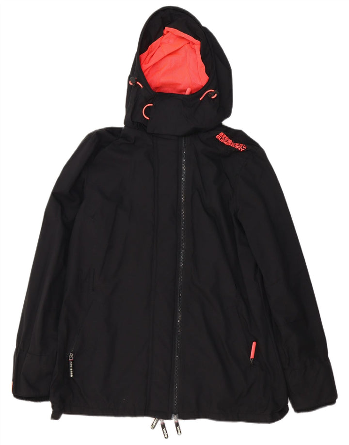 Superdry Veste de pluie à capuche The Windmac pour femme UK 18 XL Noir Polyester