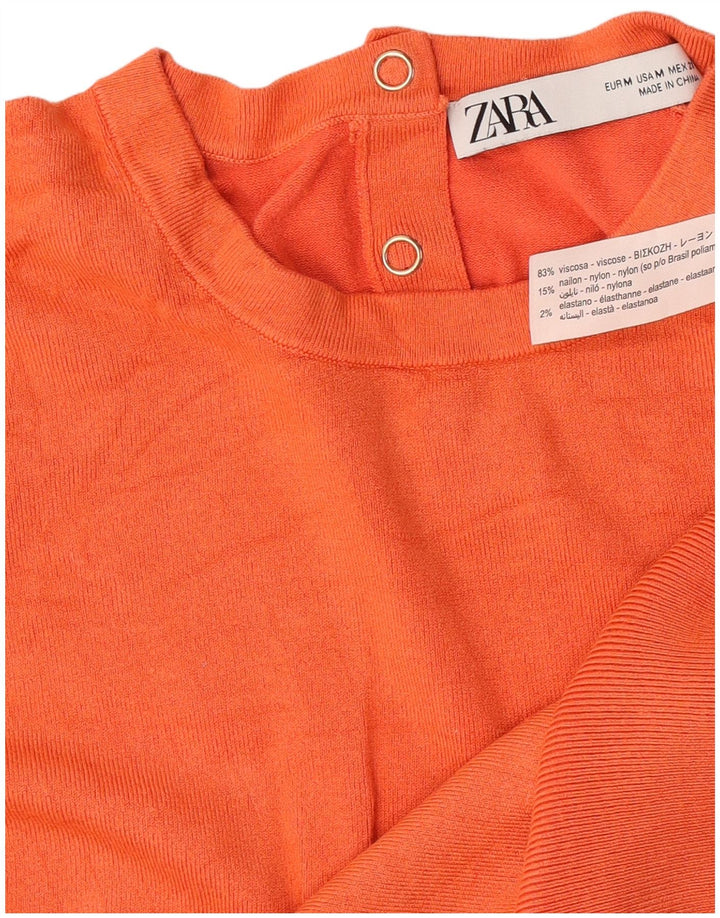 Zara Femme Débardeur UK 14 Medium Orange Viscose