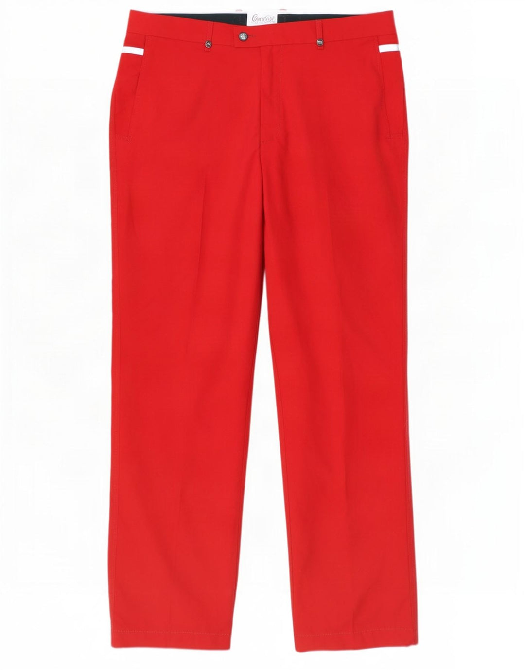Kartel Pantalon de Costume Droit Homme W38 L33 Rouge Polyester