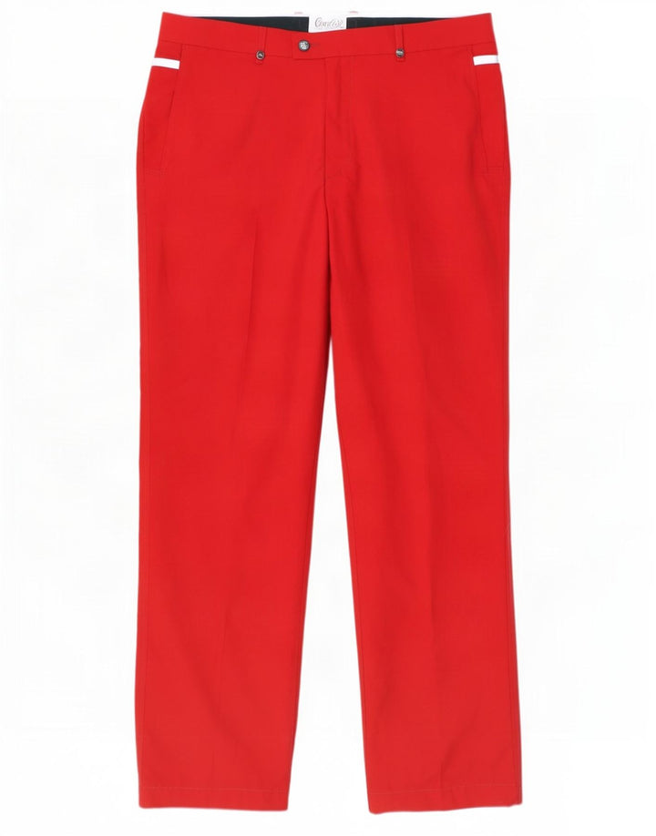 Kartel Pantalon de Costume Droit Homme W38 L33 Rouge Polyester