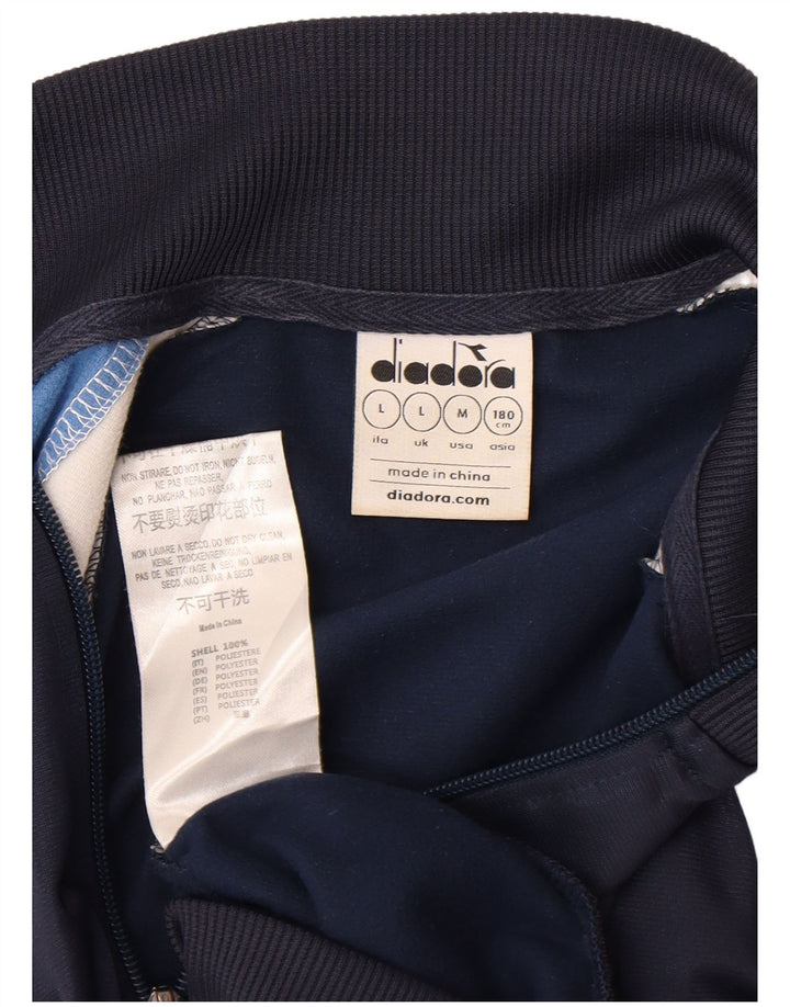 Diadora Veste de survêtement pour homme Large Bleu Marine Colorblock Polyester