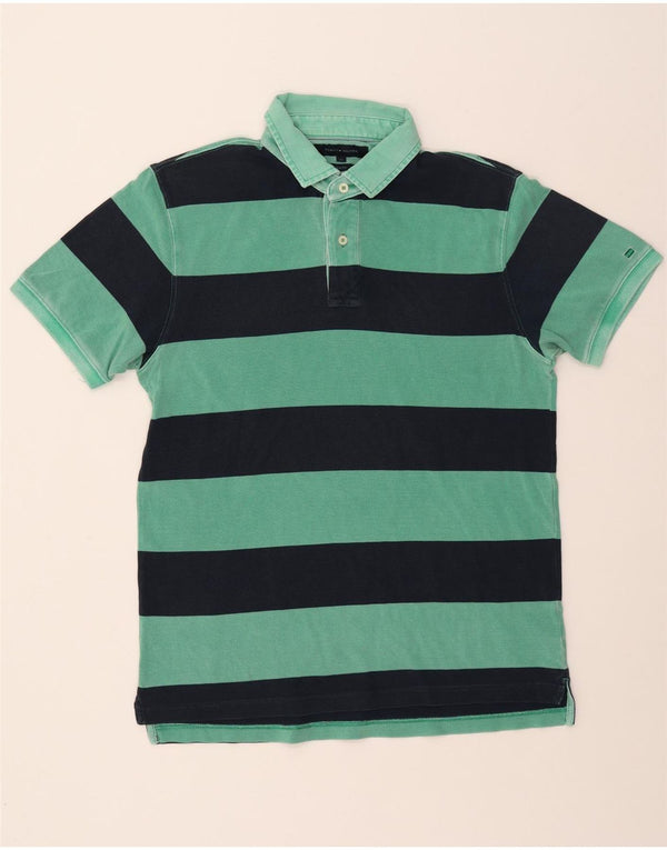TOMMY HILFIGER Polo Slim Fit Homme XL Coton Rayé Vert