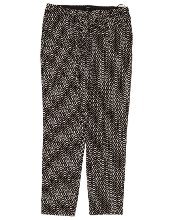 Oasis Pantalon Chino Droit Femme UK 10 Small W30 L28 Noir Floral