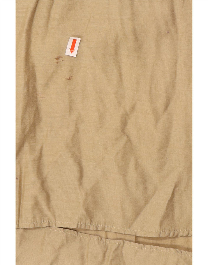 vintage Mens Manches Courtes Pull Chemise Grand Coton Beige