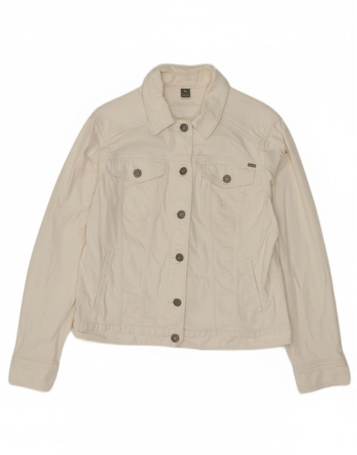 Eddie Bauer Veste en jean pour femme UK 14 Grand coton blanc