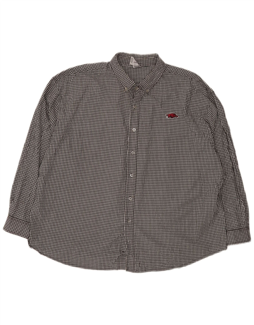 RUSSELL ATHLETIC Chemise Arkansas Razorbacks pour homme en coton vichy noir 3XL