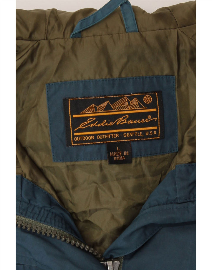 Eddie Bauer Veste utilitaire à capuche pour femme UK 16 Large Bleu Nylon