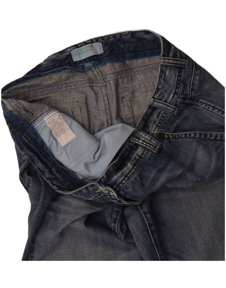 BENETTON Jean Bootcut Femme IT 48 XL W34 L33 Bleu Coton