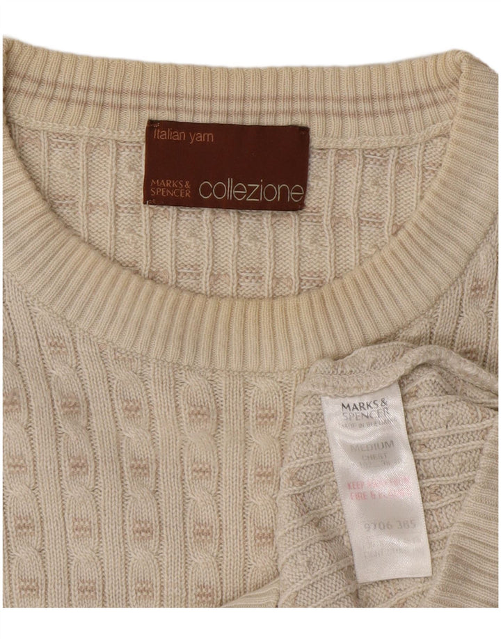 Marks & Spencer Pull Col Rond Homme Blanc Cassé Moyen Acrylique
