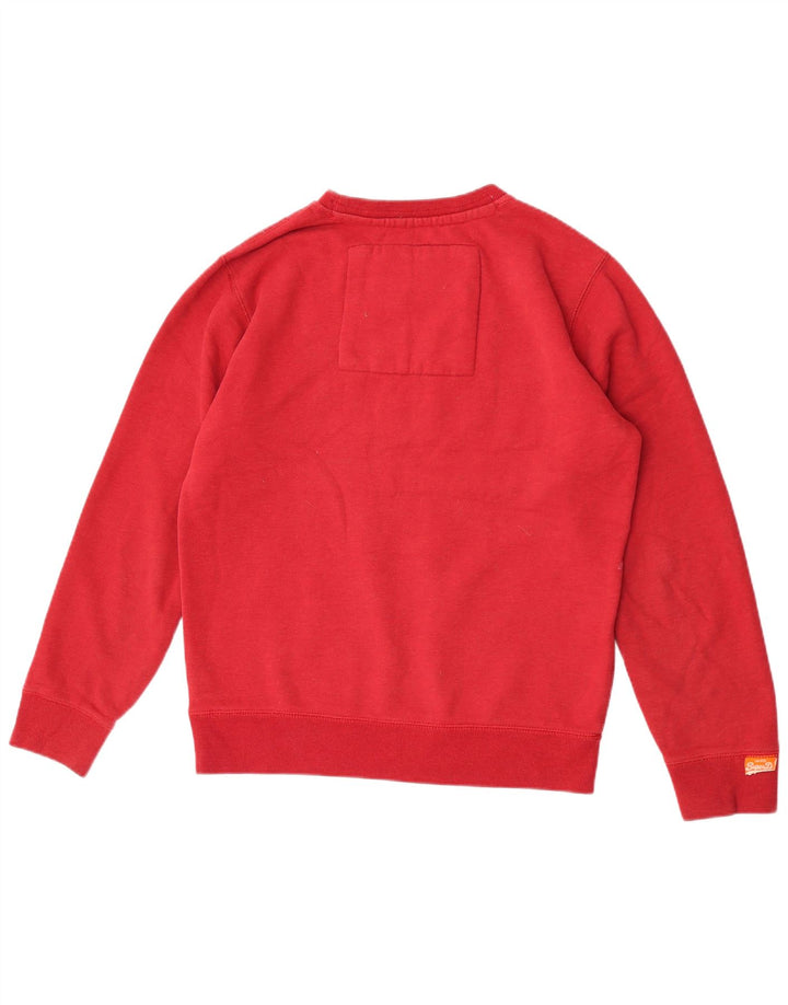 Superdry Homme Graphic Sweatshirt Jumper Large Rouge Coton