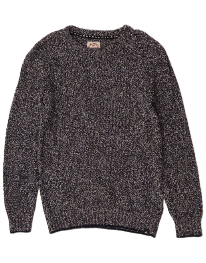Fat Face Pull Col Ras du Cou Homme Bleu Moyen Moucheté Coton