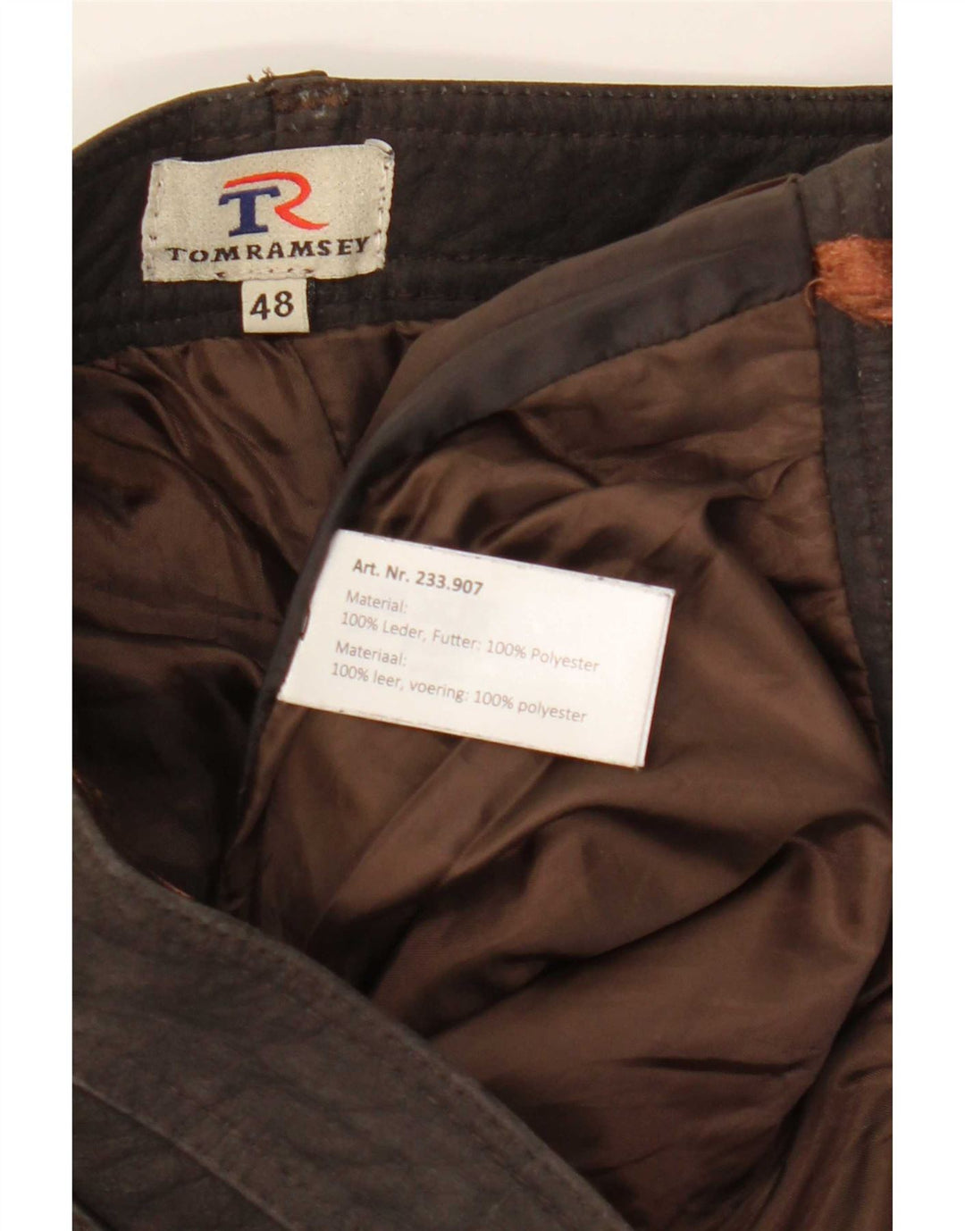 Tom Ramsey Pantalon en cuir slim pour homme EU 48 Medium W32 L29 Cuir marron