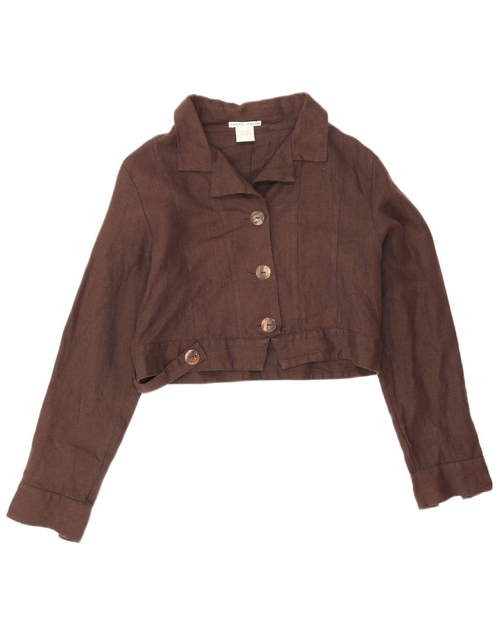 Sarah Pacini Veste bomber surdimensionnée pour femme US 2 XS Lin marron