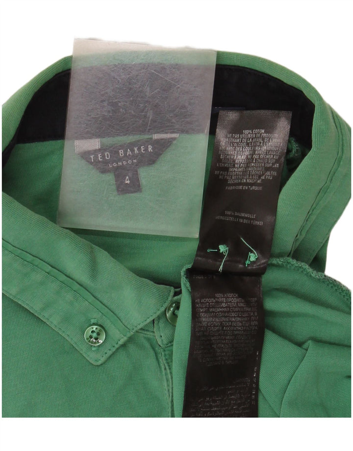 Ted Baker Polo Homme Taille 4 Grand Coton Vert
