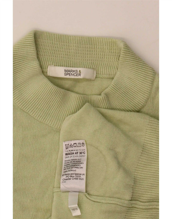 Marks & Spencer Pull court à col roulé pour femme UK 12 Vert moyen