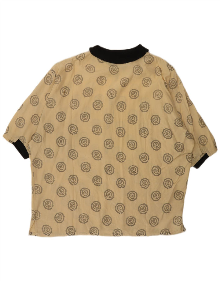 ONE WAY Pull à Manches Courtes Homme XL Beige Géométrique Viscose