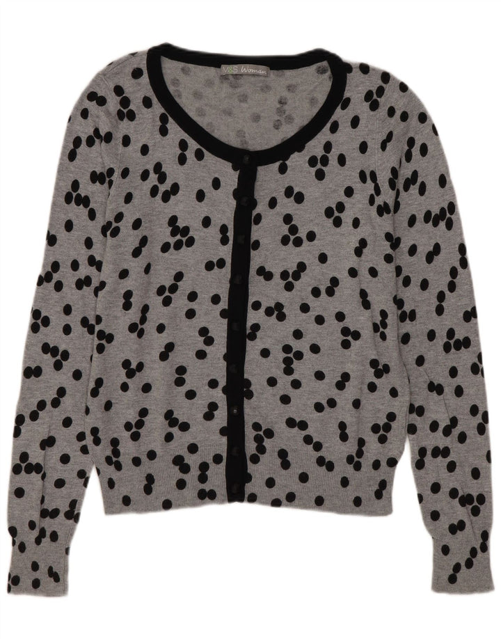 Marks & Spencer Pull cardigan pour femme UK 10 Petit pois gris