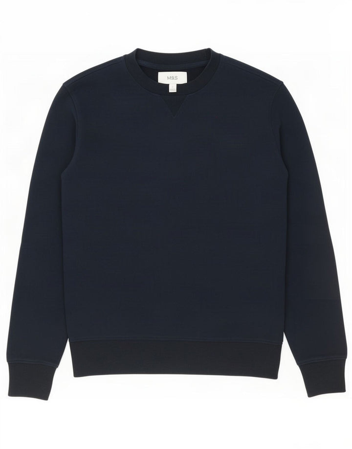 Marks & Spencer Sweat-shirt pour homme en coton bleu marine Taille S