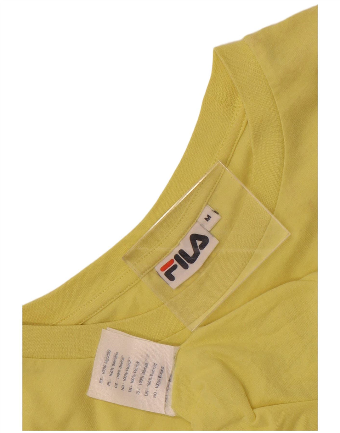 Fila T-Shirt Graphique Homme Jaune Moyen Coton Colorblock