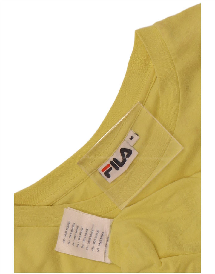 Fila T-Shirt Graphique Homme Jaune Moyen Coton Colorblock