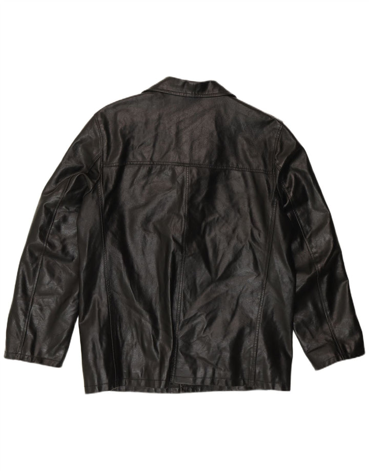Veste en cuir homme vintage UK 38 Cuir noir moyen
